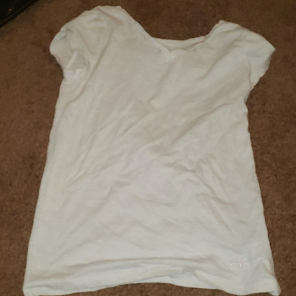 Cute White V-neck T-Shirt